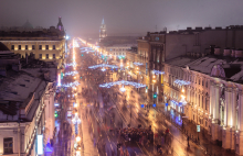 Петербургского сноубордиста оштрафовали за поездку по Невскому проспекту