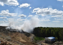 В Серпуховском районе могут ввести режим ЧС из-за пожара на мусорном полигоне