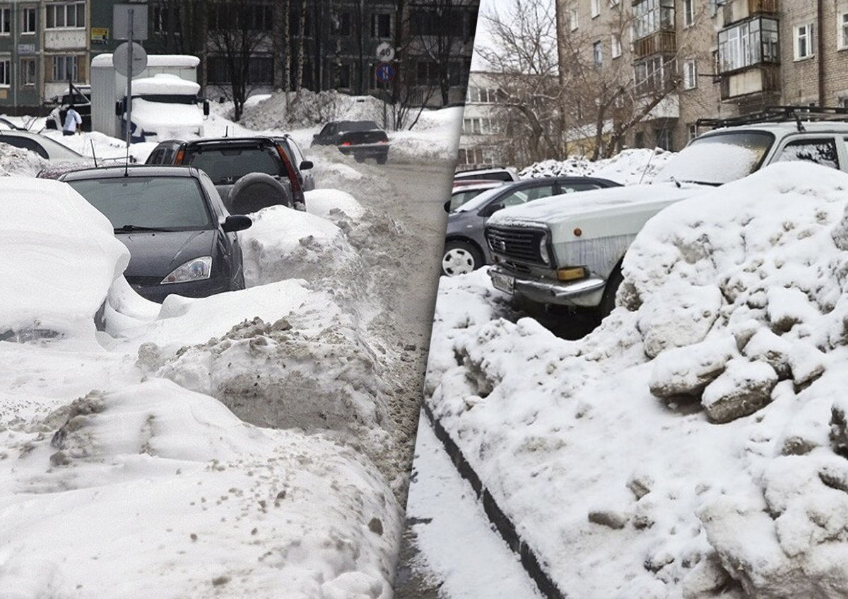 Петербургские коммунальщики сваливают снег на обочины